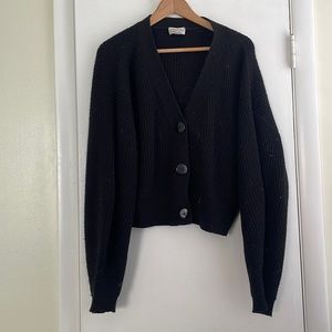 & other stories crop knit cardigan